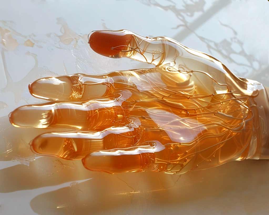 Imagen de mano robótica transparente